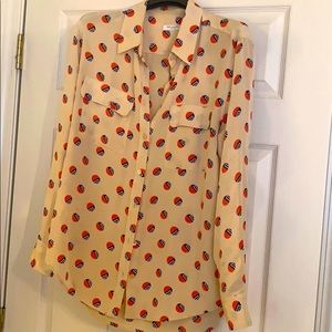 Equipment retro print silk blouse